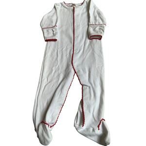 Zuccini Kids white one piece with red trim‎ 9-12 mo